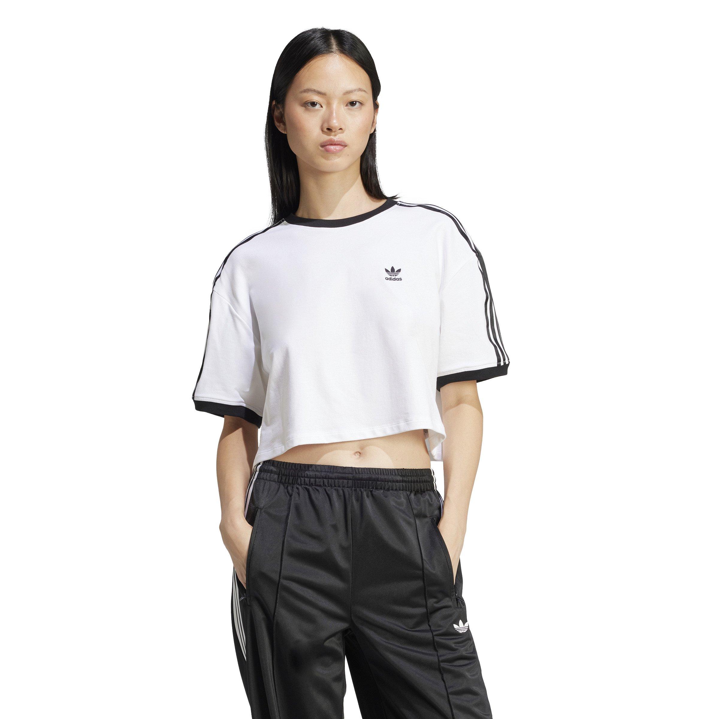 ★adidas originals★W ADICOLOR 3S LOOSE CROP TEE★追跡可 adidas Originals Women's Adicolor 3-Stripes Loose Crop Tee